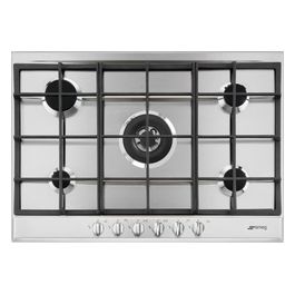 P272XGH Estetica Selezione Piano Cottura a Gas 5 Zone Griglie in Ghisa 75 cm Acciaio Inox