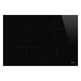Piano cottura a Induzione in Vetroceramica Semifilo 4 Zone 75 cm Touch Control 9 livelli di potenza Nero