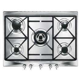 SR275XGH2 Piano Cottura a Gas 5 Zone Griglie in Ghisa 75 cm Inox