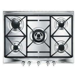 SR275XGH2 Piano Cottura a Gas 5 Zone Griglie in Ghisa 75 cm Inox