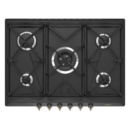 SRV876AOGH Piano Cottura a Gas 5 Zone Griglie in Ghisa Estetica Coloniale 75 cm Antracite