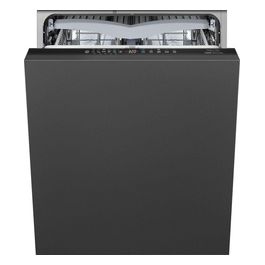 Smeg ST382C Lavastoviglie da Incasso a Scomparsa Totale 13 Coperti Estetica Universale Classe energetica C 10+1 Programmi 60 cm Nero