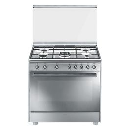 Smeg SX91SV9 Cucina a Gas con Forno Elettrico Multifunzione Ventilato Estetica Classica 5 Fuochi Classe energetica A 90x60 cm Acciaio Inox