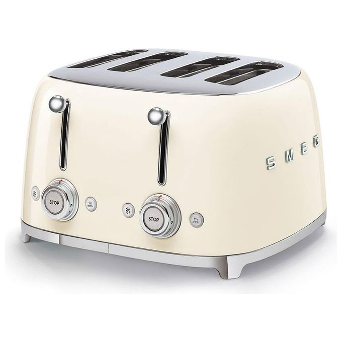 Image of Smeg TSF03CREU Estetica 50's Style Tostapane 4 Fette 6 Livelli di Doratura Panna