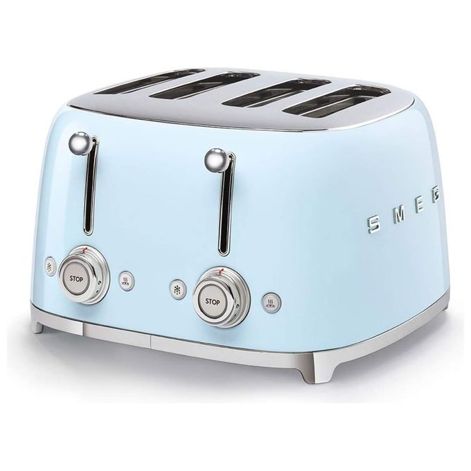 Image of Smeg TSF03PBEU Estetica 50's Style Tostapane 4 Fette 6 Livelli di Doratura Azzurro