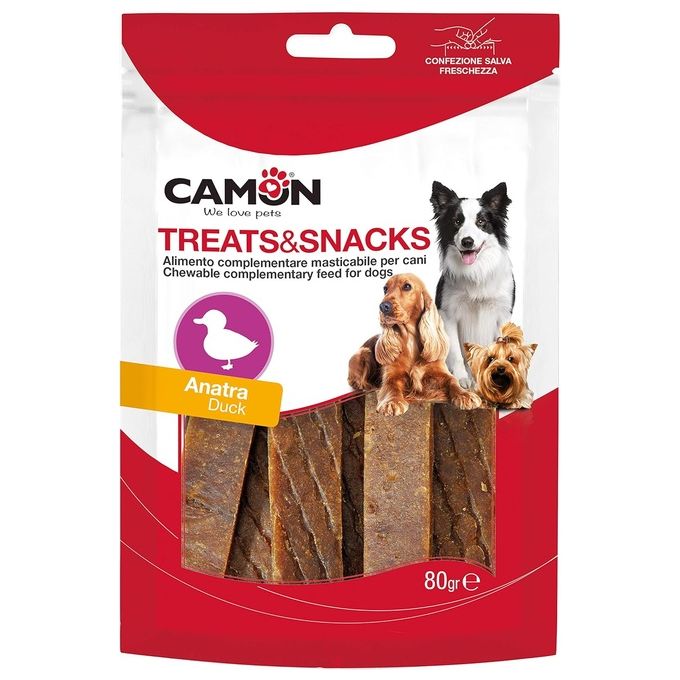 Snack Camon Jerky Anatra Cani 80Gr 14Pz