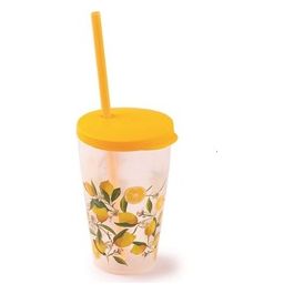 Snips Bicchiere con Cannuccia con Decoro Limone 500ml