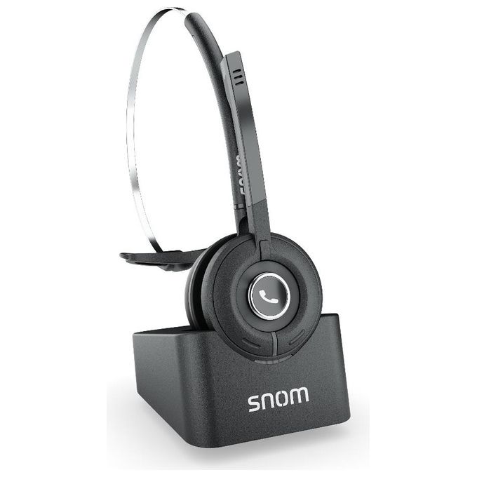 Snom 00004444 A190 Cuffia DECT Multicella Wireless HD Audio Riduzione Rumore Stand-alone Serie M colore Nero