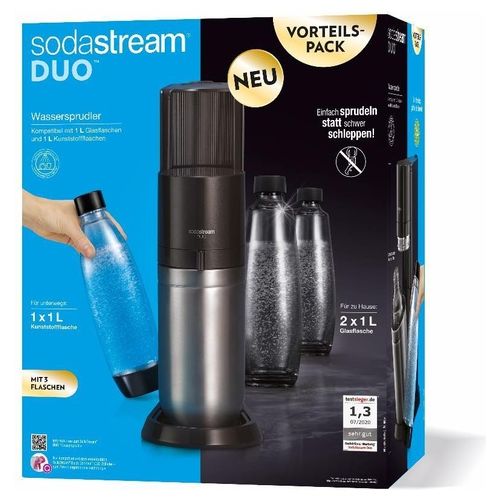 SodaStream Duo Titan Promo-Pack 2 Caraffe in Vetro 1 Litro e 1 una Bottiglia Fuse 1 Litro
