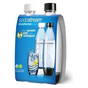 SodaStream Fuse Confezione da 2 Bottiglie PET Nero/Bianco 1 Litro