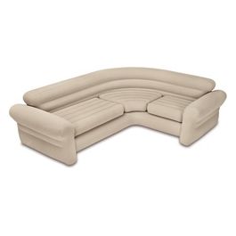 Sofà Gonfiabile Beige 2.57 m x 2.03 m x 76 cm per Piscine e Campeggio