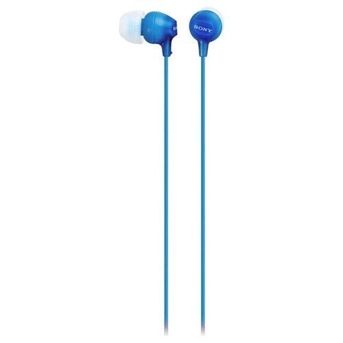 MDR-EX15AP Cuffie Intrauricolari Leggere con Driver da 9 mm Microfono Auricolari in Silicone Azzurri Jack da 3 5 mm