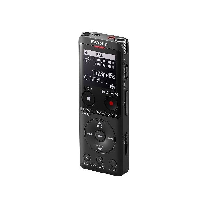 Sony ICD-UX570 Registratore Vocale Stereo Display OLed Riduzione Rumori Sottofondo Memoria 4Gb + Slot microSD Nero