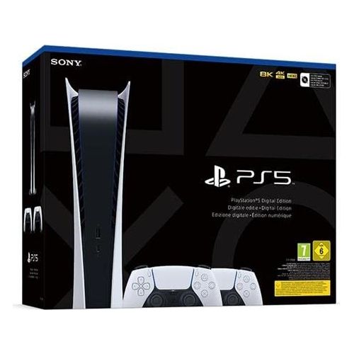 Sony PlayStation 5 Digital Edition con 2 DualSense 825Gb Wi-Fi Nero/Bianco