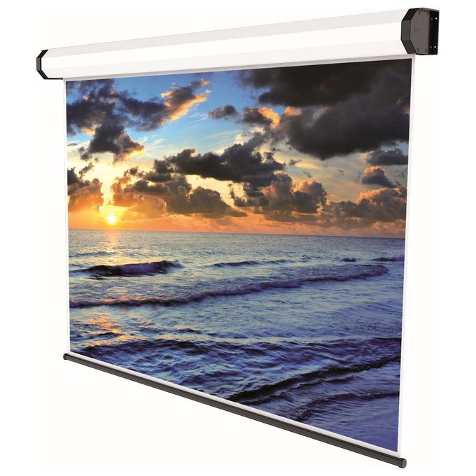 Sopar 5243 Electric Professional Schermo per Proiettore Motorizzato 240x200 cm Angolo Visuale 150° Tela PVC Certificata B1 colore Bianco