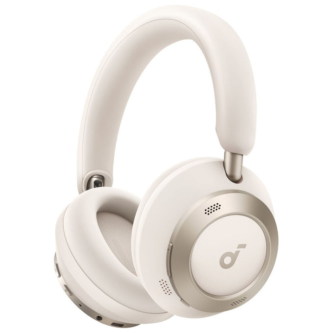 Soundcore Space One Pro cuffie wireless over-ear ANC adattivo Bluetooth 5.3 LDAC autonomia 60 ore ricarica rapida bianco