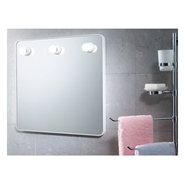 Specchio Senza Luci Con Cornice Bianco Abs 55x55x3 Cm