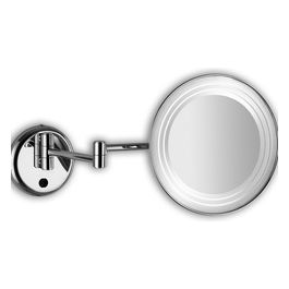 Specchio Senza Luci Ingrandimento Ingranditore Muro Cromato Metallo 22,5x29x43 Cm