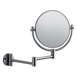 Specchio Senza Luci Ingrandimento Ingranditore Muro Cromato Metallo 28x28x3,5 Cm