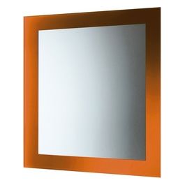 Specchio Senza Luci Con Cornice Arancio Vetro 70x60x3 Cm
