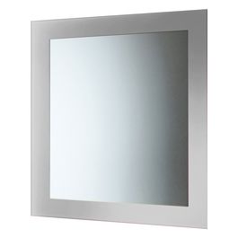 Specchio Senza Luci Con Cornice Grigio/Argento Vetro 70x60x3 Cm