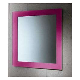 Specchio Senza Luci Con Cornice Fucsia Vetro 70x60x3 Cm