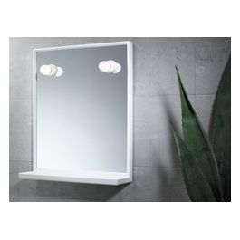 Specchio Con Luci Con Cornice Bianco Abs 60x45x14,7 Cm