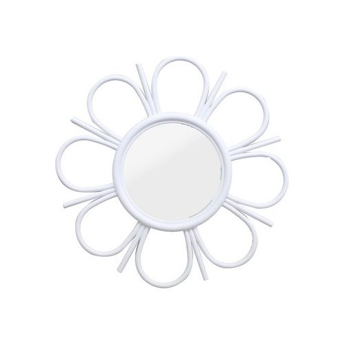 Specchio Decorativo da Parete Daisy con Cornice in Polipropilene Diametro 48 cm Bianco