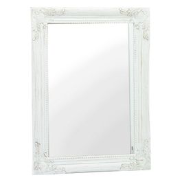 Specchio Decorativo da Parete Quadrato Baroque con Cornice in Polipropilene 55X40 cm Bianco