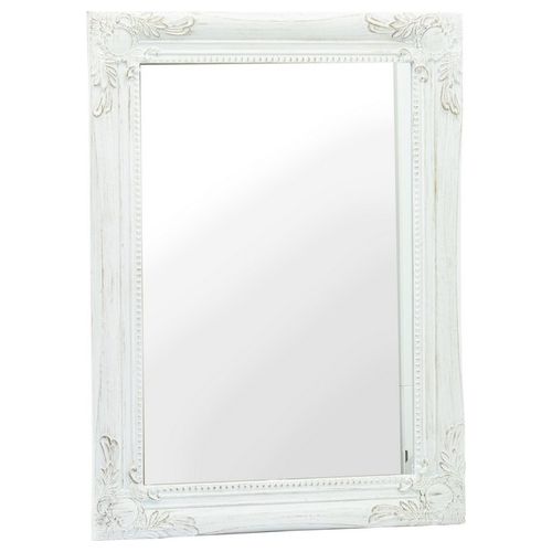 Specchio Decorativo da Parete Quadrato Baroque con Cornice in Polipropilene 55X40 cm Bianco