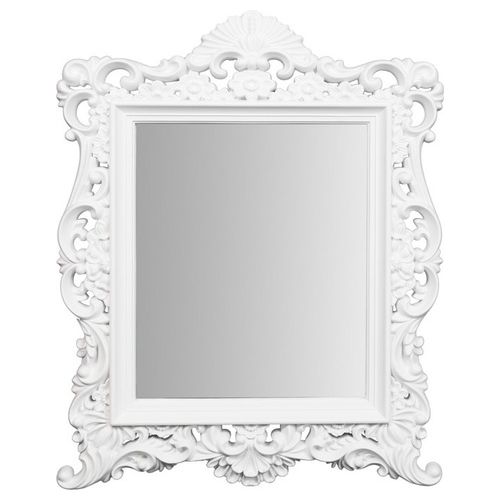 Specchio Decorativo da Parete Quadrato Empire con Cornice in Polipropilene 50X40 cm Bianco