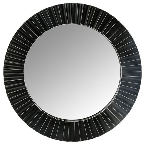 Specchio Decorativo da Parete Tondo Vera con Cornice in Plastica Diametro 50 cm Nero