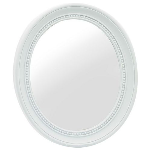 Specchio Ovale Aurora con Cornice in Polipropilene 39X34 cm Bianco