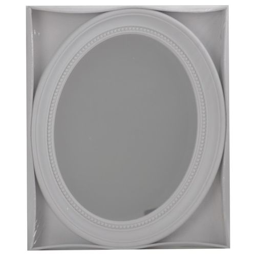 Specchio Ovale Aurora con Cornice in Polipropilene 41X50 cm Bianco