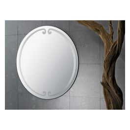 Specchio Senza Luci Cornice e Top Silver/Alluminio/Incolore/Trasparente Vetro 70x70x2 Cm