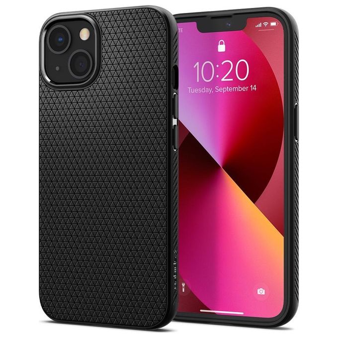 Spigen Cover Liquid Air Compatibile con iPhone 13 Nero Opaco