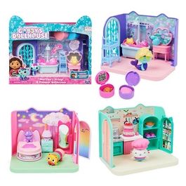 Spin Master Gabby's Dollhouse Primp and Pamper Bathroom con Personaggio MerCat