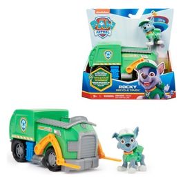 paw patrol camion raccolta rifiuti rocky con personaggio giocattolo 3 anni