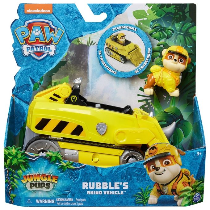 Spin Master PAW Patrol Jungle Pups Veicolo Rinoceronte di Rubble