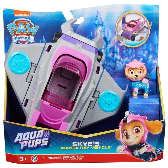 Spin Master Personaggio Paw Patrol Skye con Veicolo Aqua Pups