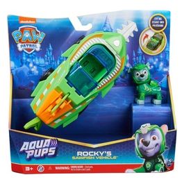 Personaggio Paw Patrol Rocky con veicolo Aqua Pups