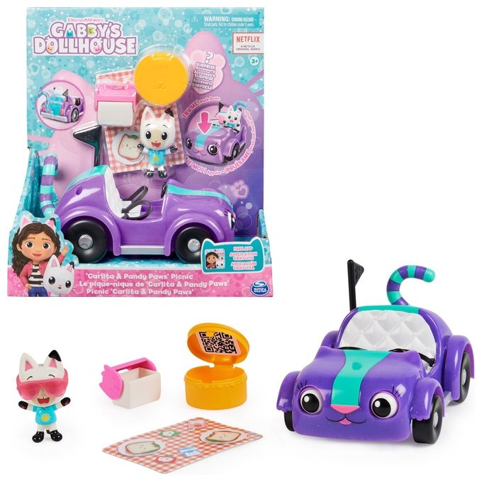 Image of Playset Gabby's Dollhouse La Macchina di Carlita con Pandy Paws