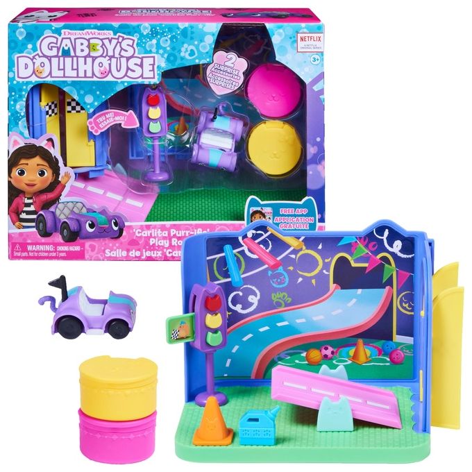 Image of Spin Master Playset Gabbys Dollhouse Play Room Carlita Purr ific
