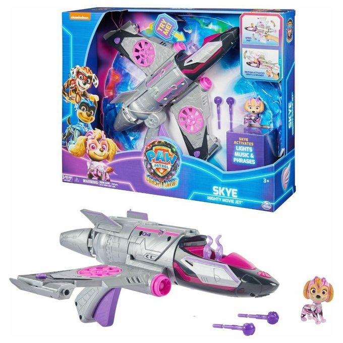 Spin Master Playset Paw Patrol Mighty Movie Jet con Skye