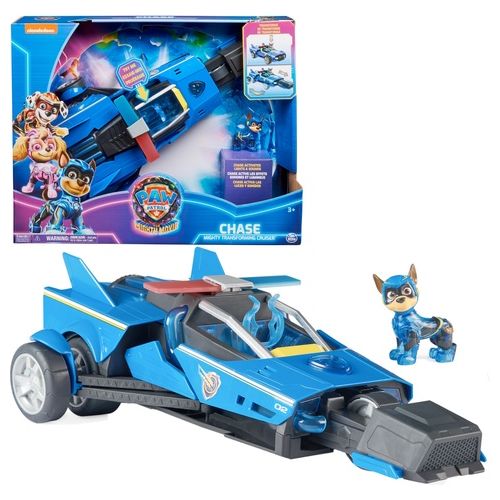 Spin Master Playset Paw Patrol Mighty Movie Transforming Cruiser con Chase