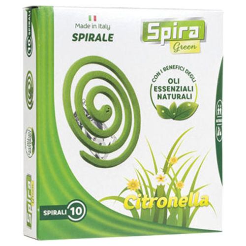 Spira Green Spirali Anti Zanzare a Base di Olii Essenziali Naturali Confezione 10 Spirali e 2 Supporti Metallici