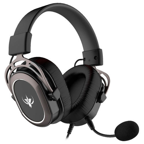 Cuffie Gaming Impulse HE-122 Audio 7.1 Surround Microfono Omnidirezionale Nero e Argento