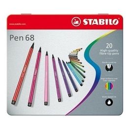 Pennarello Premium - STABILO Pen 68 - Scatola in Metallo da 20 - Colori assortiti