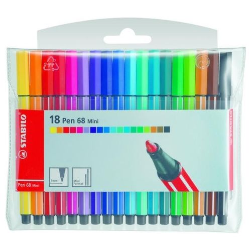 Pennarello Premium - STABILO Pen 68 Colorparade in Rosso - Astuccio da 20 - Colori assortiti