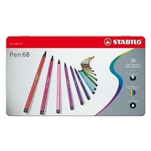 Pennarello Premium - STABILO Pen 68 - Scatola in Metallo da 30 - Colori assortiti